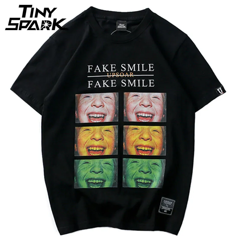 Детские футболки со смайликом повседневные мужские в стиле хип хоп с коротким