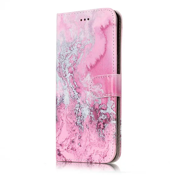 Модный кожаный чехол с мраморным узором для samsung J3, J5,, J520, откидной Чехол-бумажник для samsung J5, J7, J510, J710, защитный чехол s - Цвет: pink water