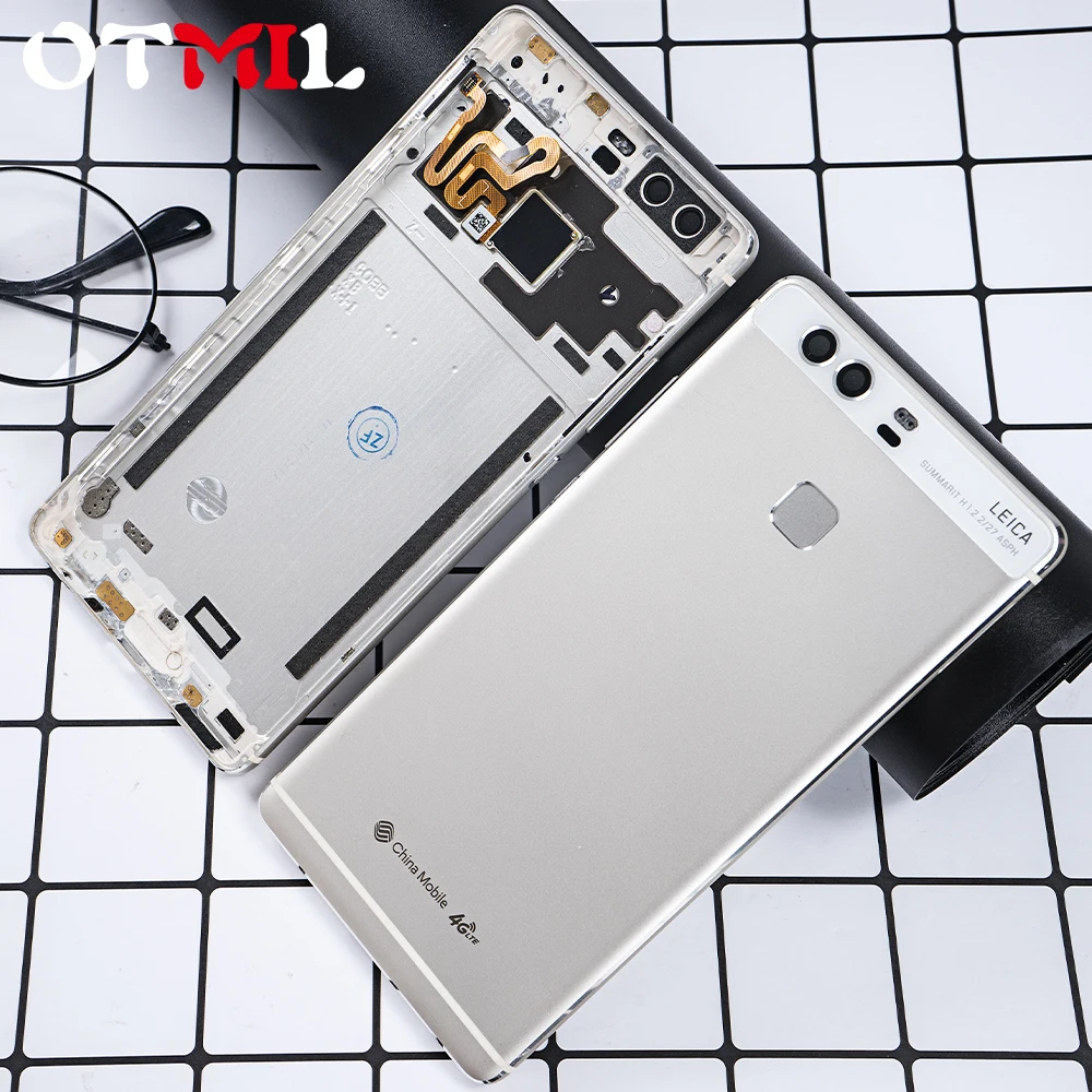 OTMIL Задняя стеклянная задняя крышка для HUAWEI P9 задняя крышка Корпус задняя батарея корпус+ Боковая кнопка+ объектив P9 P 9 Замена