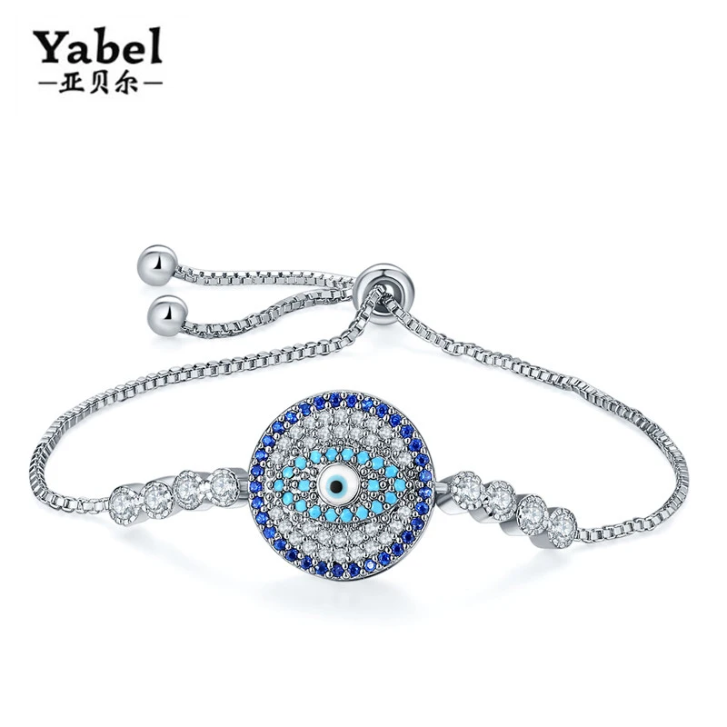 Yabel Высокое качество циркон сплав камень Браслеты Кристалл Дьявола Глаз