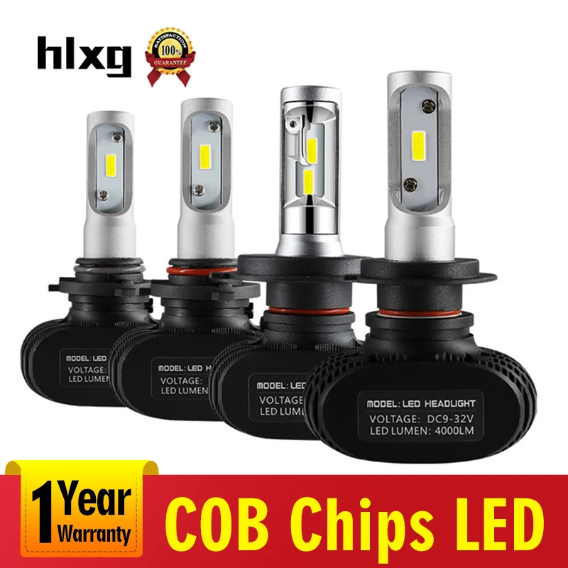 HLXG 50 Вт 6000 К 8000лм/комплект H7 Led H4 Автомобильная фара S1 N1 COB 12V 9005 HB3 9006 HB4 H11