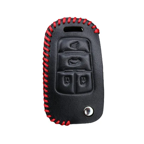 Red Line Кожаный чехол для ключей автомобиля для Opel Astra G H J Mokka Insignia Vectra Meriva Corsa Zafira защитный чехол для ключей только чехол - Название цвета: Red Line