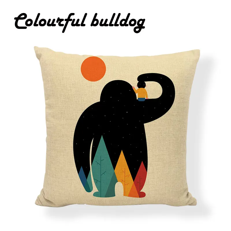 Стильная наволочка с радужными цветами Kilim геометрические горы девочка мальчик