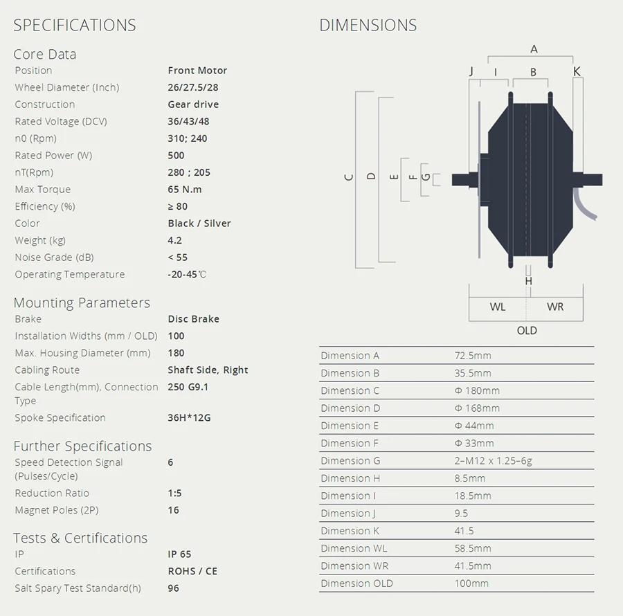 8fun bafang электровелосипед мотор 48V500W BPM Передняя бесщеточная, высокая скорость Мотор Ступицы электрическое колесо мощный электрический велосипед