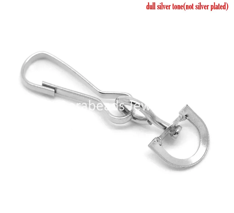 Free Shipping! 20PCs Silver Tone Clasp Key Rings 5.5cmx1.5cm(2 1/8&quotx 5/8&quot) (B18070) | Украшения и аксессуары