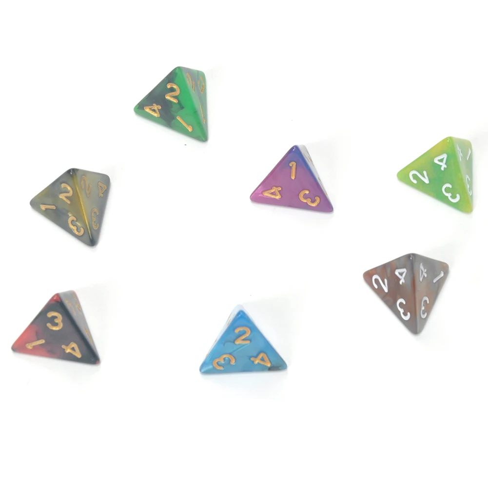 7 шт набор Игральный костей с Туманность эффект покер d & d4 d6 d8 d10 % d12 d20 многогранные