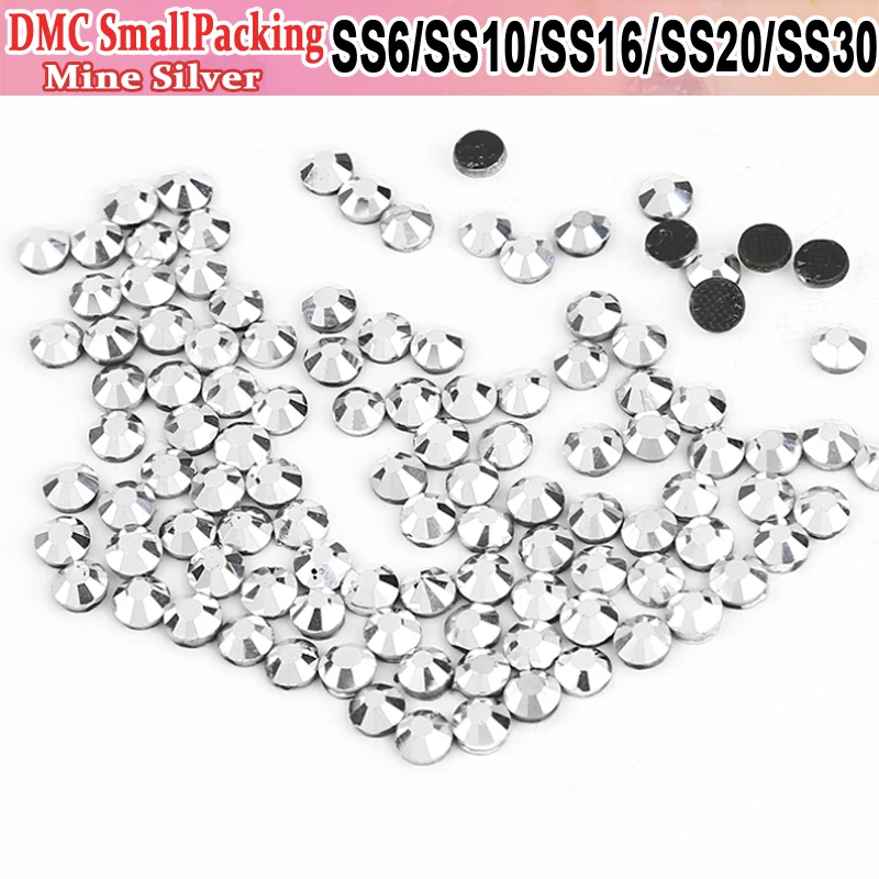 Стразы кристаллы с горячей фиксацией SS6 SS10 SS16 SS20 SS30 Mine Silver 1440 шт 288 железо на