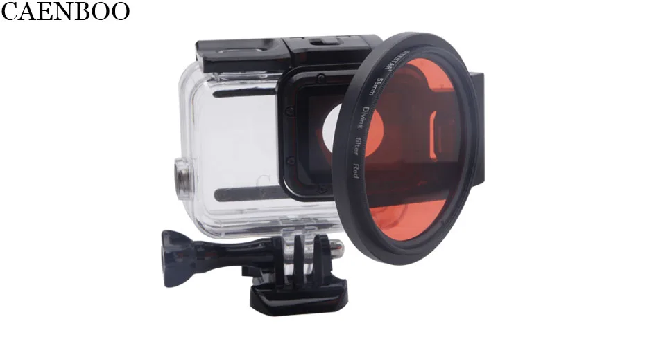 CAENBOO фильтр для объектива Экшн камеры Go Pro Hero 5 6 крупным планом 10 раз красный для GoPro Hero5/ Корпус чехол макро черный Дайвинг