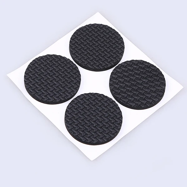 4PCS 40mm Round WHISM черные самоклеющиеся мебельные чехлы для стульев, ног, ног, колпачков, напольные скатерти для 20-90 мм, квадратный круглый нескользящий коврик - Цвет: 4PCS 40mm Round