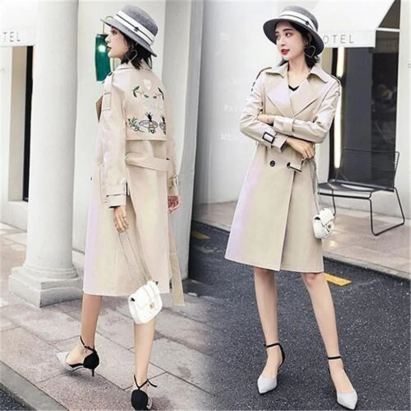 Katexeva Windbreaker Female 2018 Autumn And Winter In Long Section Slim Fashion Sleeves Thin Wild Coat Women | Женская одежда