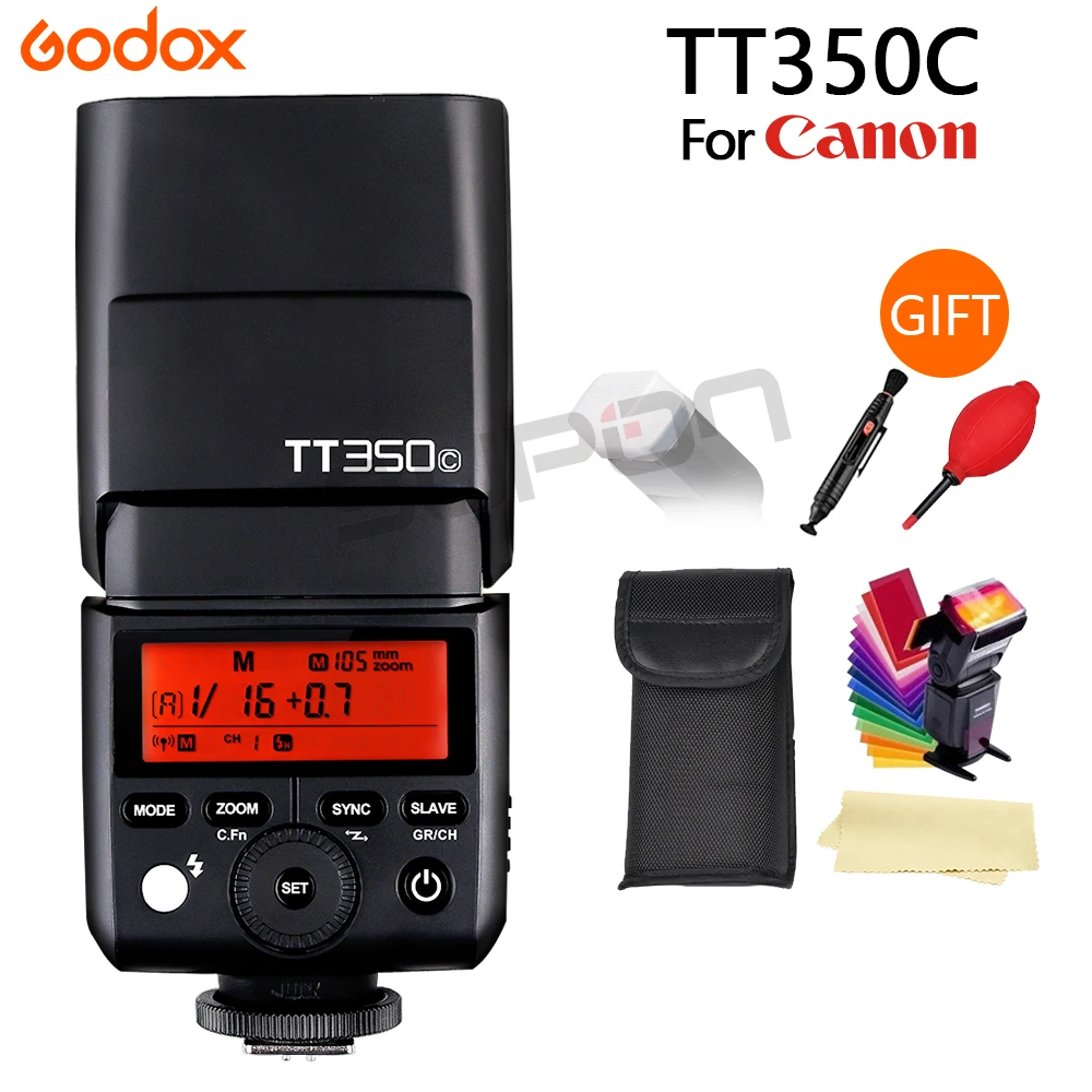 Вспышка Godox TT350 TT350C GN36 2 4G TTL вспышка для камеры Speedlite Canon Бесплатная доставка +