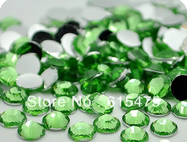 

6mm Green Color SS30 crystal Resin rhinestones flatback,Free Shipping 10,000pcs/bag