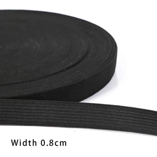 8mm Black 5 ярдов/партия черная белая плоская тонкая широкая эластичная резинка аксессуары для одежды нейлоновая тесьма для одежды Швейные аксессуары - Цвет: 8mm Black