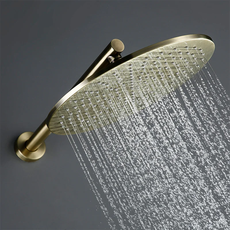 Bathroom Faucet Shower Mixer Tap Set With Spout Black Solid Brass Hot Cold Water Concealed Single Handle For Bahtub Rainfall