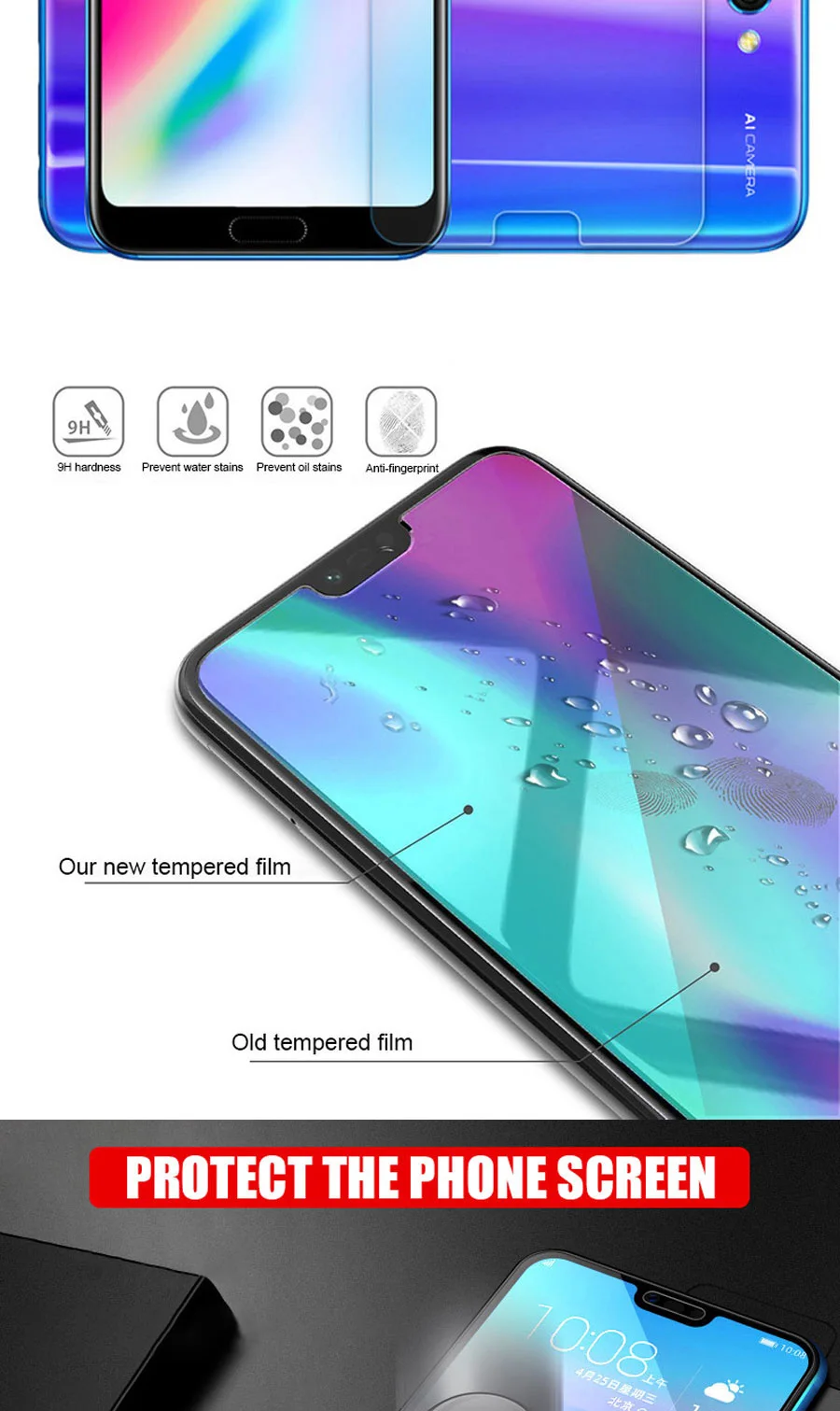Закаленное стекло для экрана 9H для huawei P30 P20 Pro P10 Plus, усиленная защита для стекла для huawei P smart Mate20 Lite 20X, стеклянная пленка