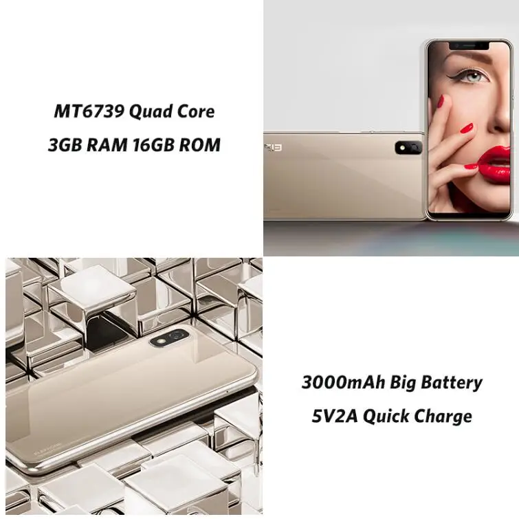 Оригинальный elephone A4 5 85 &quot19:9 u вырезка Face ID 4G смартфон MT6739 4 ядра 3 GB 16 Android 8 1 8MP 3000 mAh