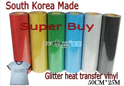 

Glitter PU Heat Transfer Vinyl Film 0.5mx25M High Quality Choose From 25 Colors For T-shirt Print