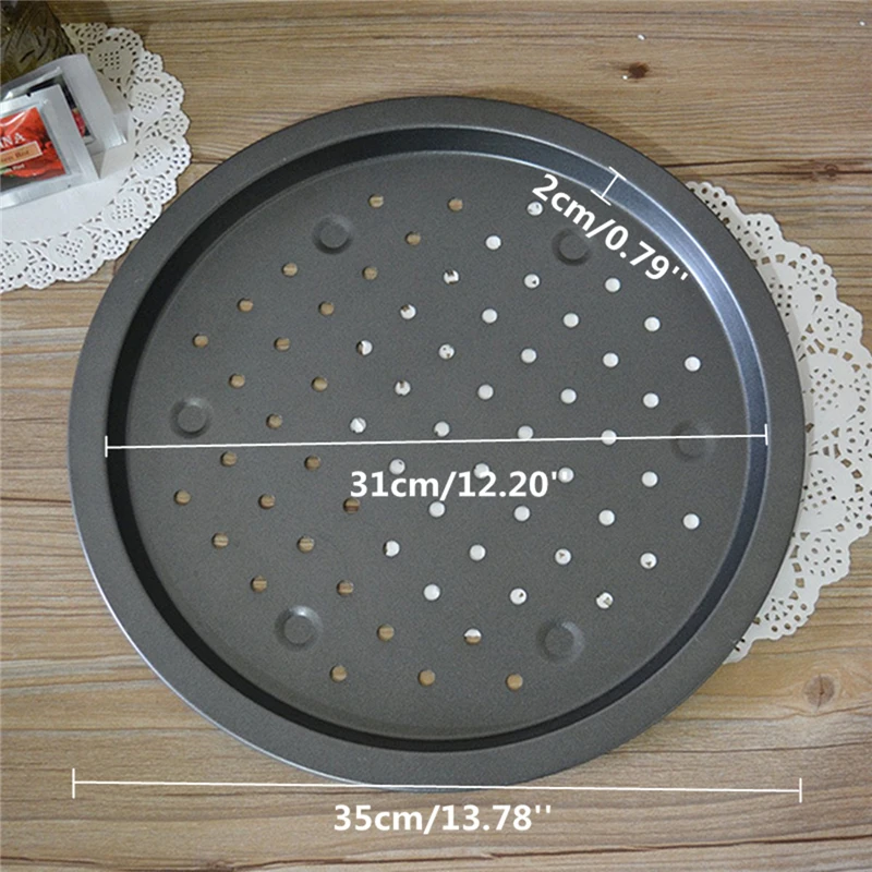 Круглая антипригарная сковорода Aomily для пиццы 14 ''/35 см из углеродистой стали