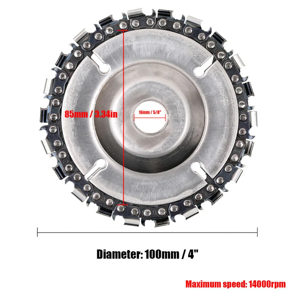 4 Inch 22Tooth Grinder Disc Round Chain Saw Disc Cut Carving Abrasive Wheel Woodcarver For Angle Grinder Sculpting Tool