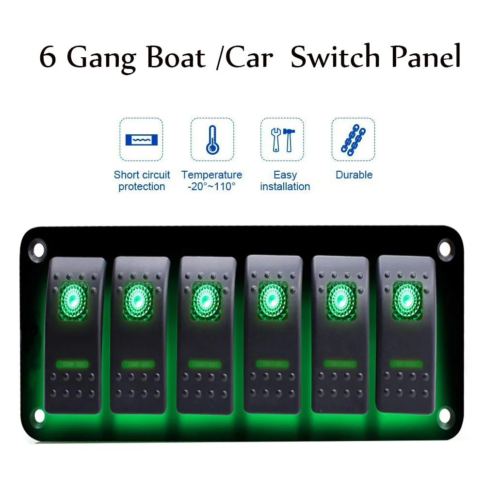 Водонепроницаемый 6 банд рокер панель управления автоматические выключатели для