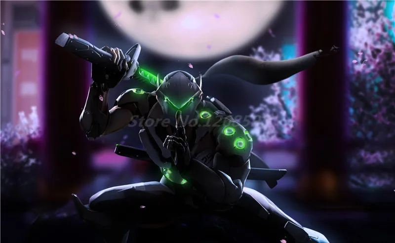Цвет: желтый Genji VS Hanzo Overwatchs Дракон арт обои арт Холст Плакат Картина Настенная картина принт украшение для дома спальни без рамки - Цвет: Цвет: желтый