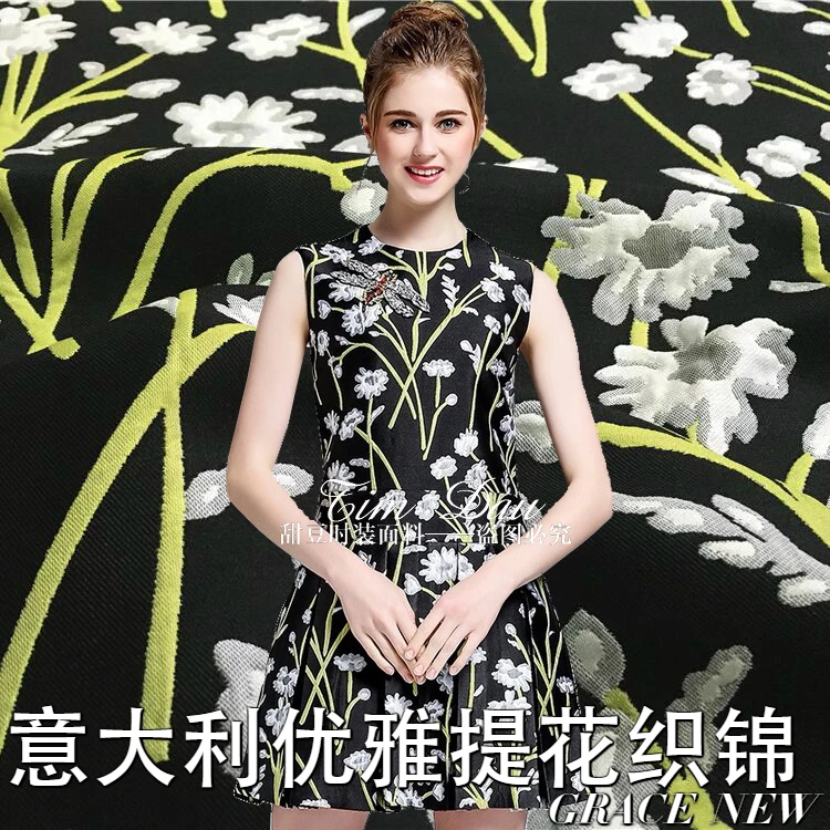 Четкая Мода из жаккардовой ПАРЧИ ЖАККАРД с цветами ткань окрашенная пальто