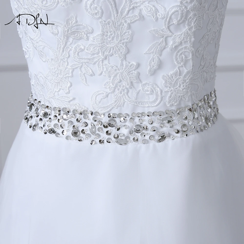 Свадебные платья трапециевидной формы ADLN с рукавами крылышками цвет белый