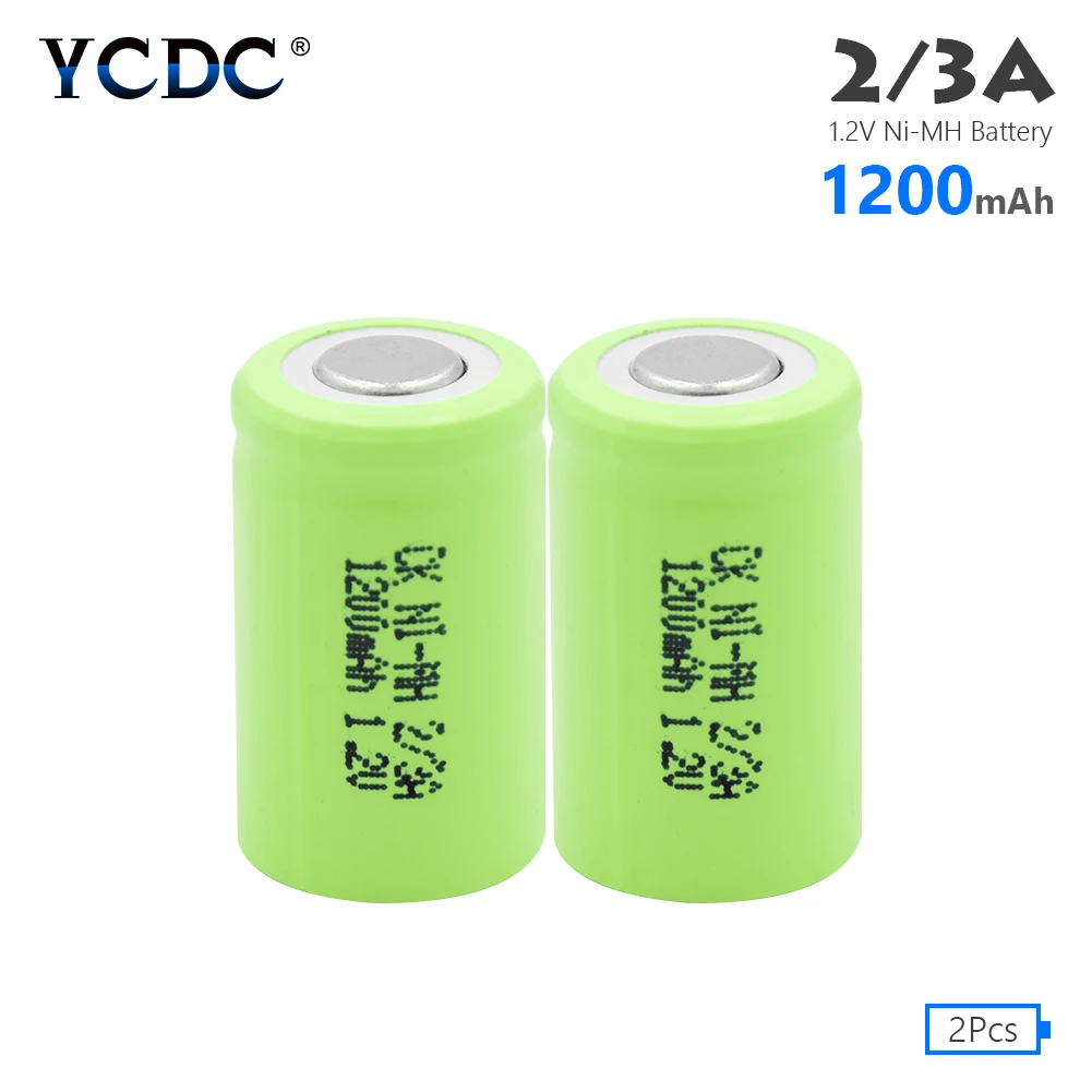 2 pcs 1/2/4 шт. 1200 мАч 1,2 V 2/3A металл-гидридных или никель-металл-гидридного Батарея Перезаряжаемые заряда защищены 2/3A батареи для светодиодный фонарик Фонарь RC игрушки - Цвет: 2 pcs