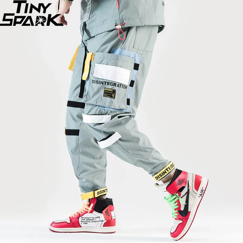 2019 брюки Харадзюку штаны для уличного бега мужские хип карго Брюки карманы