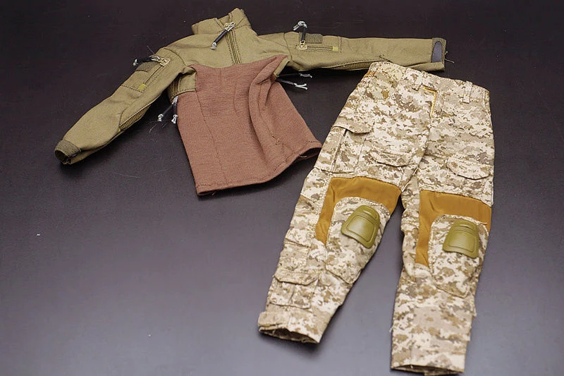 clothing set 1/6 комплекты одежды с принтом «Капитан бой», армейская печать, фигурка солдата, одежда F 1", фигурка человека, куклы, игрушки для тела, аксессуары - Цвет: clothing set