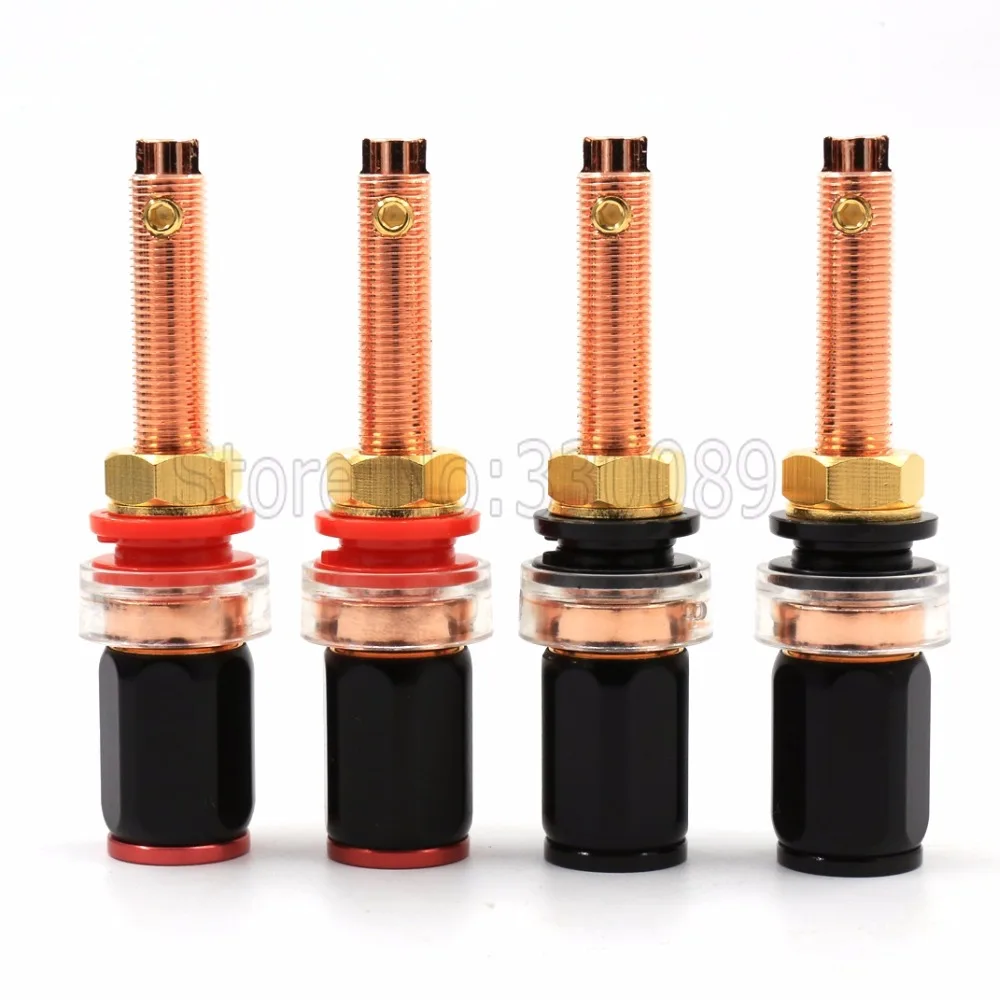 

4pcs Swiss Pure Red Copper plated Hi-End Amplifier long Speaker Terminal Binding Post