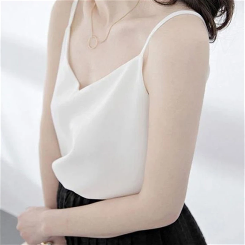 Плюс Размеры шифоновый топ на бретелях Для женщин Летняя Новинка 2017 г. рубашка