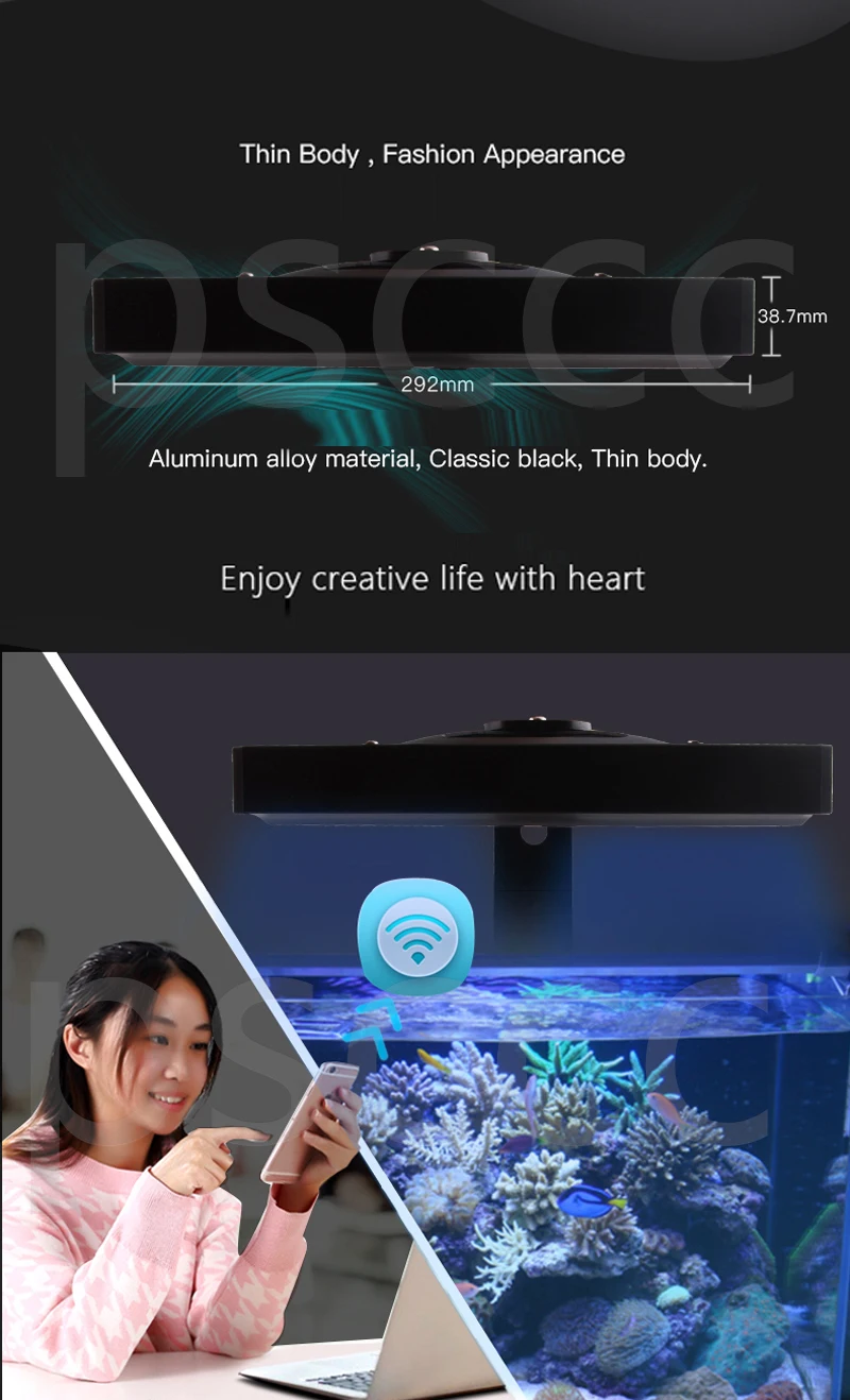 Jebao Wi-Fi контроль/Диммируемый светодиодный светильник для аквариума дистанционное управление для морских аквариумов коралловый риф светильник ing программируемая панельная лампа