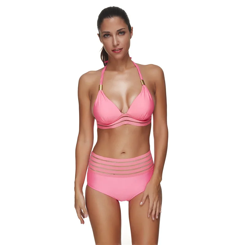 

Купальник женский с эффектом пуш-ап, пикантный комплект бикини с завышенной талией, пляжный купальник в горошек, большие размеры XXXL