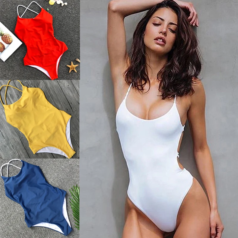 white sling tankini red swimwear bikini halter maillot suit female sexy beach wear ladies swimming bandeau women swimsuit | Женская