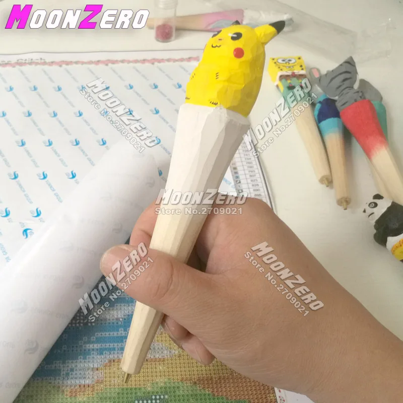 I-Pikachu Новая ручная резная деревянная ручка для алмазной живописи вышивка крестиком аксессуары точечный полимерный инструмент для выкладывания мозаики ручки - Цвет: I-Pikachu