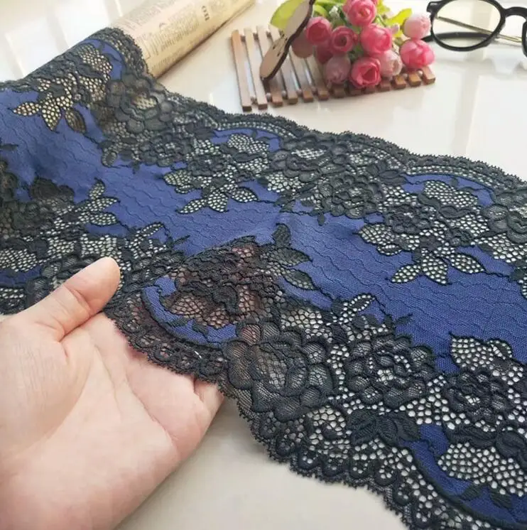 1 метр фиолетовая черная эластичная кружевная бейка свадебное платье