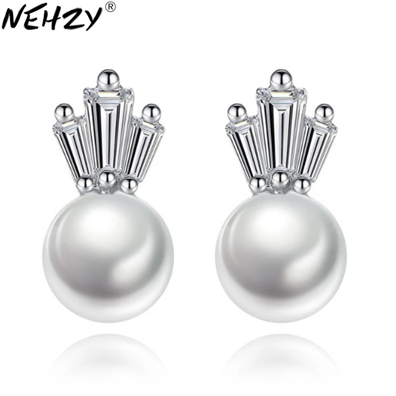 Женские серьги гвоздики из серебра 925 пробы с кристаллами|brand stud earrings|fashion earringsstud