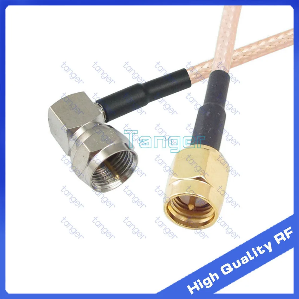 Разъем SMA папа мама F коннектор под прямым углом с резьбой 20 см 8 дюймов RG316 и