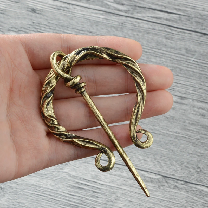 Норвежский викинг брошь Penannular значок на булавке Куртка с отворотом шарфы плащ Pin
