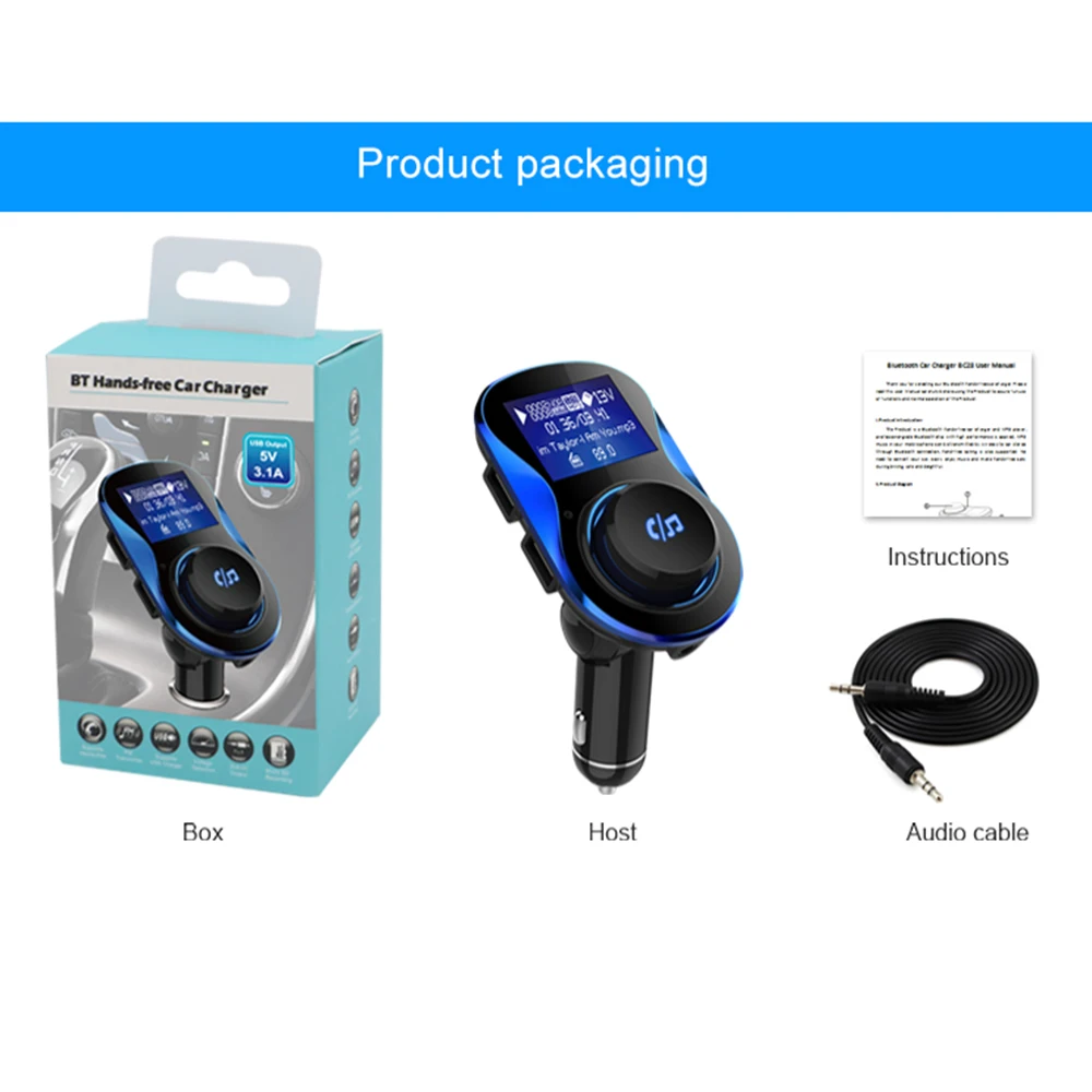 Nulaxy Bluetooth fm передатчик Беспроводной модулятор с Мощность переключатель