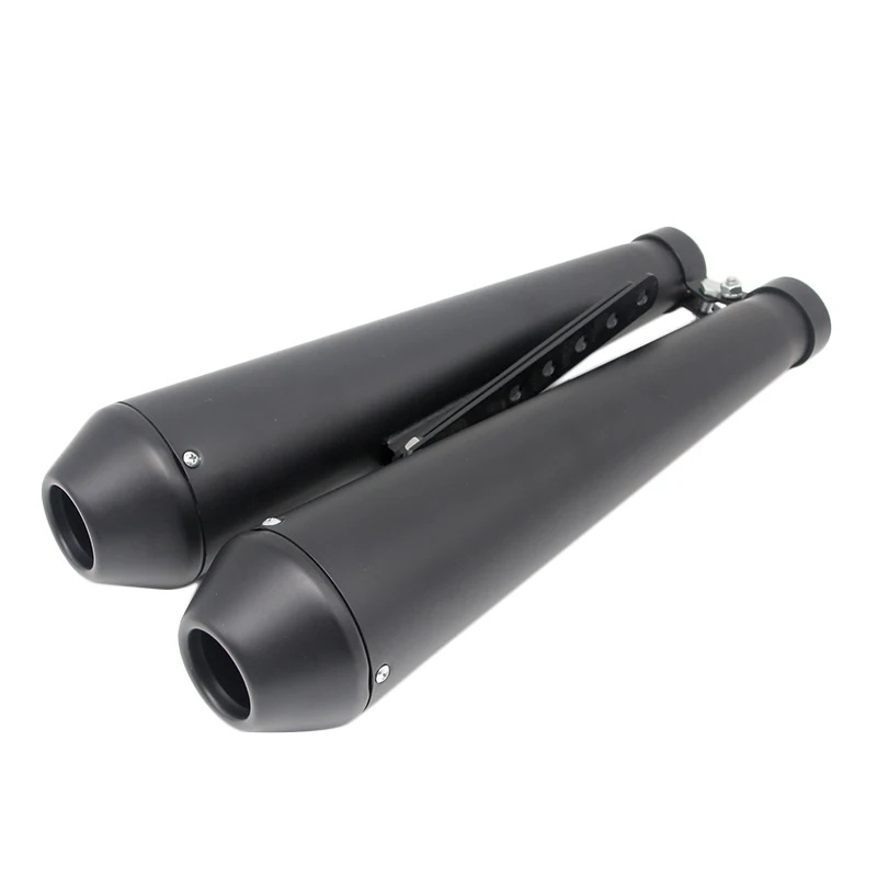 1 pair black Alconstar-39-46 мм Мотоцикл Мотокросс кафе гонщик глушитель выхлоп Ретро вертикальный задний глушитель давление для Harley выхлоп - Цвет: 1 pair black