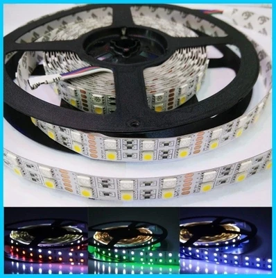 Светодиодная лента 50 м двухрядная SMD5050 гибкая RGB + белый/теплый белый не