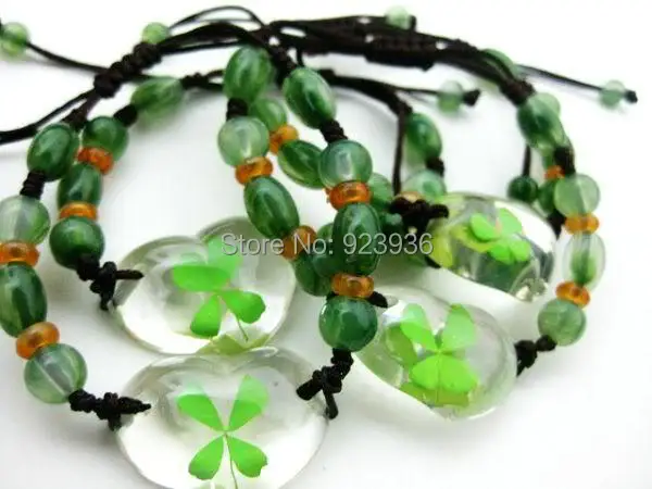 10 шт. Lucky трилистника прозрачный четырехлистным клевером для женщин в форме