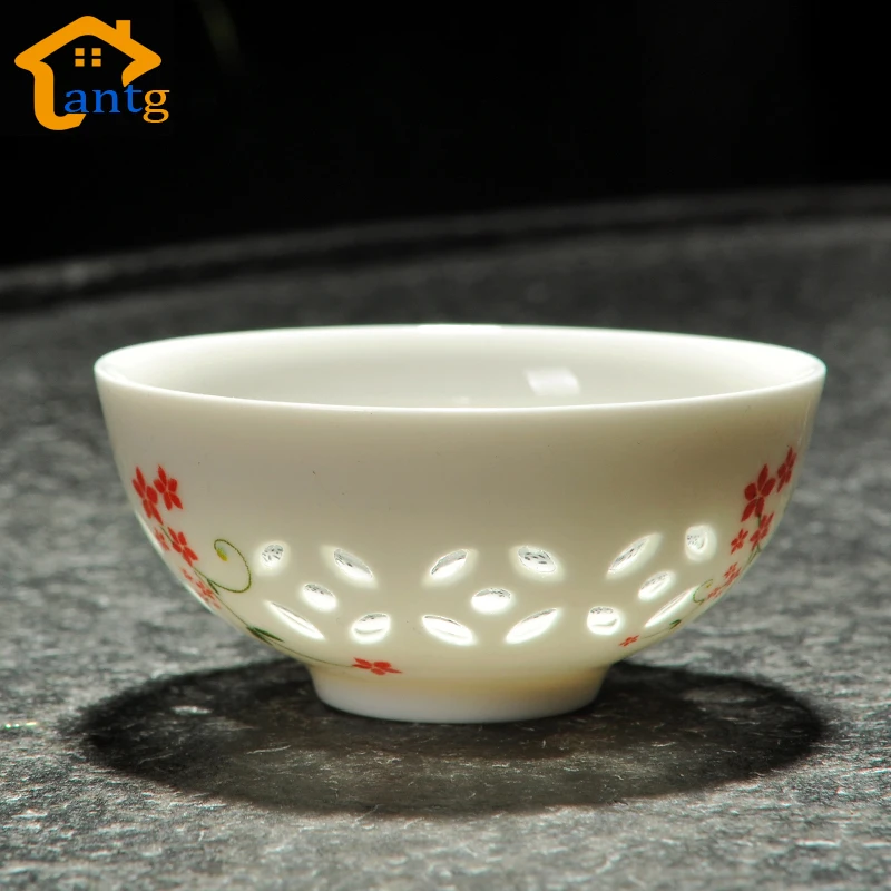 8 шт./лот Элегантные керамические чаши для чая с полыми сотами высококачественные