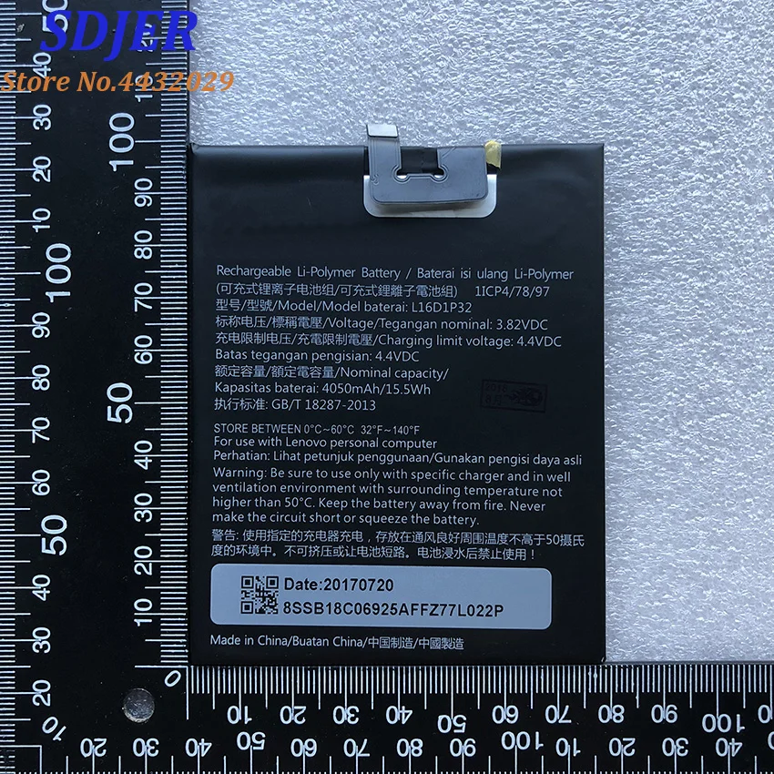 

High Quality Original 4050mAh 15.4Wh 3.82V L16D1P32 Replacement Battery For LENOVO PB2-670N Li-ion Bateria Li-Polymer Batterie