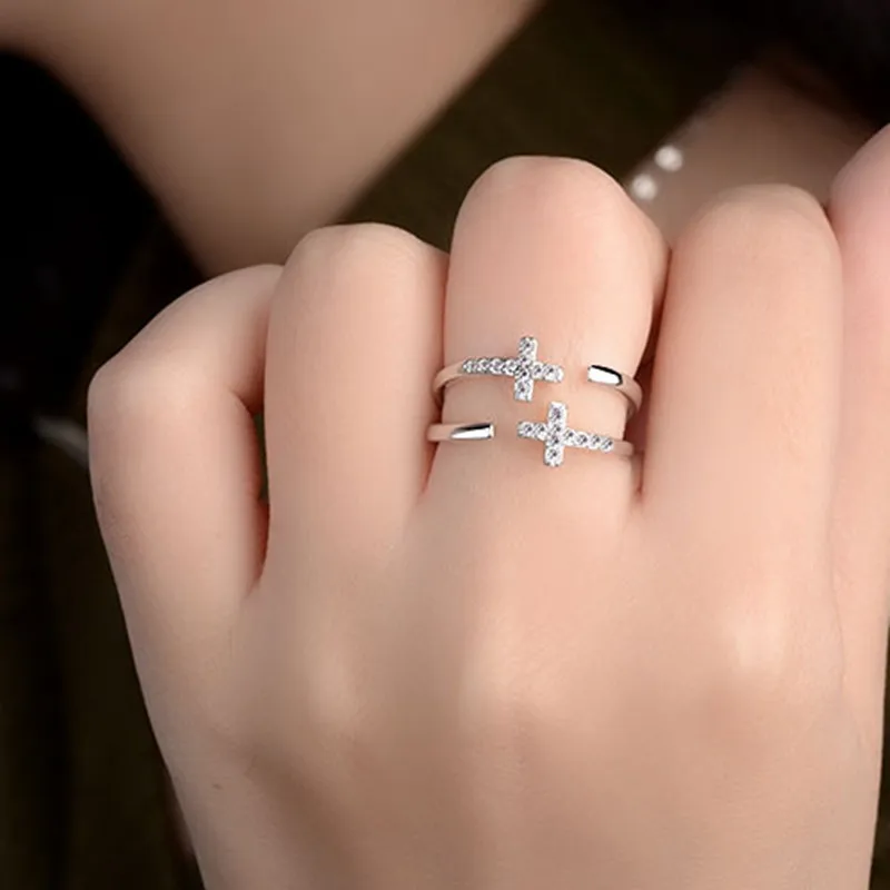 TJP Trendy 925 Silver Rings For Women Wedding Party Jewelry Fashion Girl Rose Gold Finger Accessories Hot Lady Bride Bijou | Украшения и