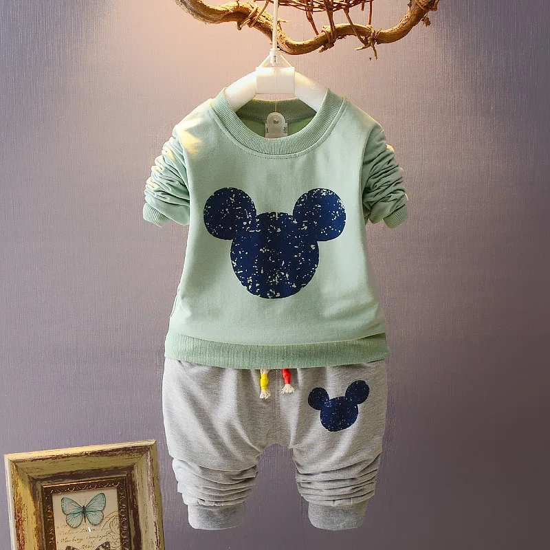Minnie Mickey Brand Cartoon Kids Boutique Costume Set Boy Sportswear High Quality Baby Girl's Clothes (Clothes + Pants) 2 Pieces | Детская