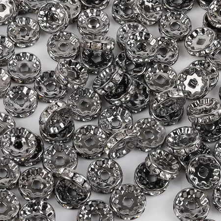 Gun Metal 50 шт. золотого и серебряного цвета Стразы Rondelles кристалл свободный разделитель бисер бусины ручной работы одежда/сумки украшения для самодельного изготовления поставки - Цвет: Gun Metal
