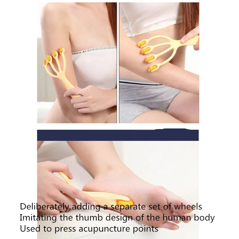 Mini Neck back roller massager face Four claw type body massager roller foot hand body neck head Massage& Relaxation Tool
